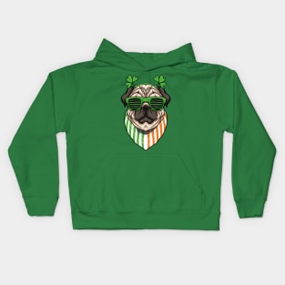 St Patricks Day Pug Lovers Art Kids Hoodie